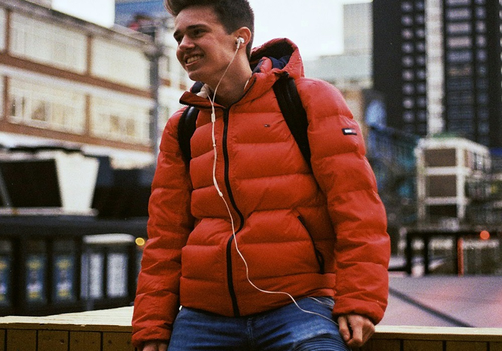 down hooded jacket mens